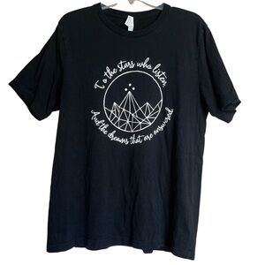Bella Canvas Women’s “ToThe Stars Who Listen” Quote Tee, ACOTAR, XL